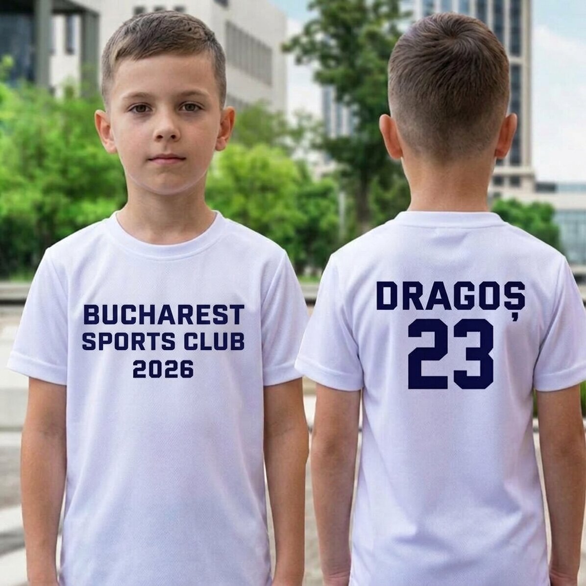 Dětské sportovní tričko s potiskem na zadní straně s textem