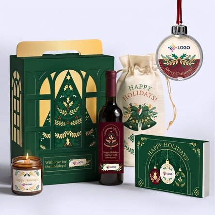 Dárková krabička – vánoční edice s produkty s vlastním logem a vzkazem