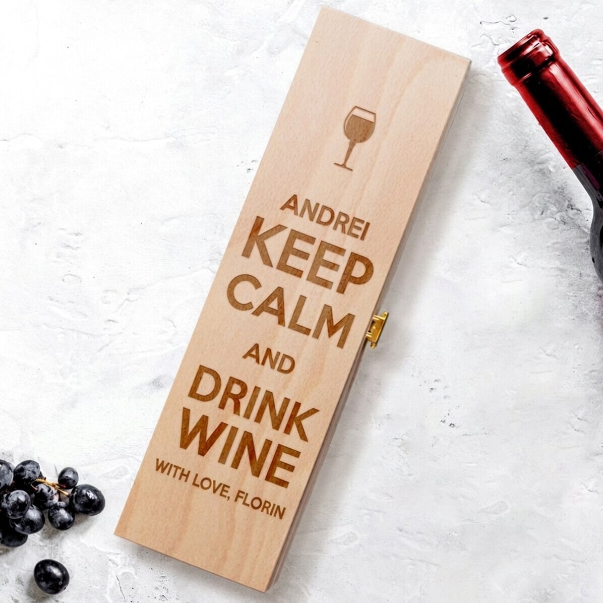 Personalizovaná krabička na víno – Keep calm