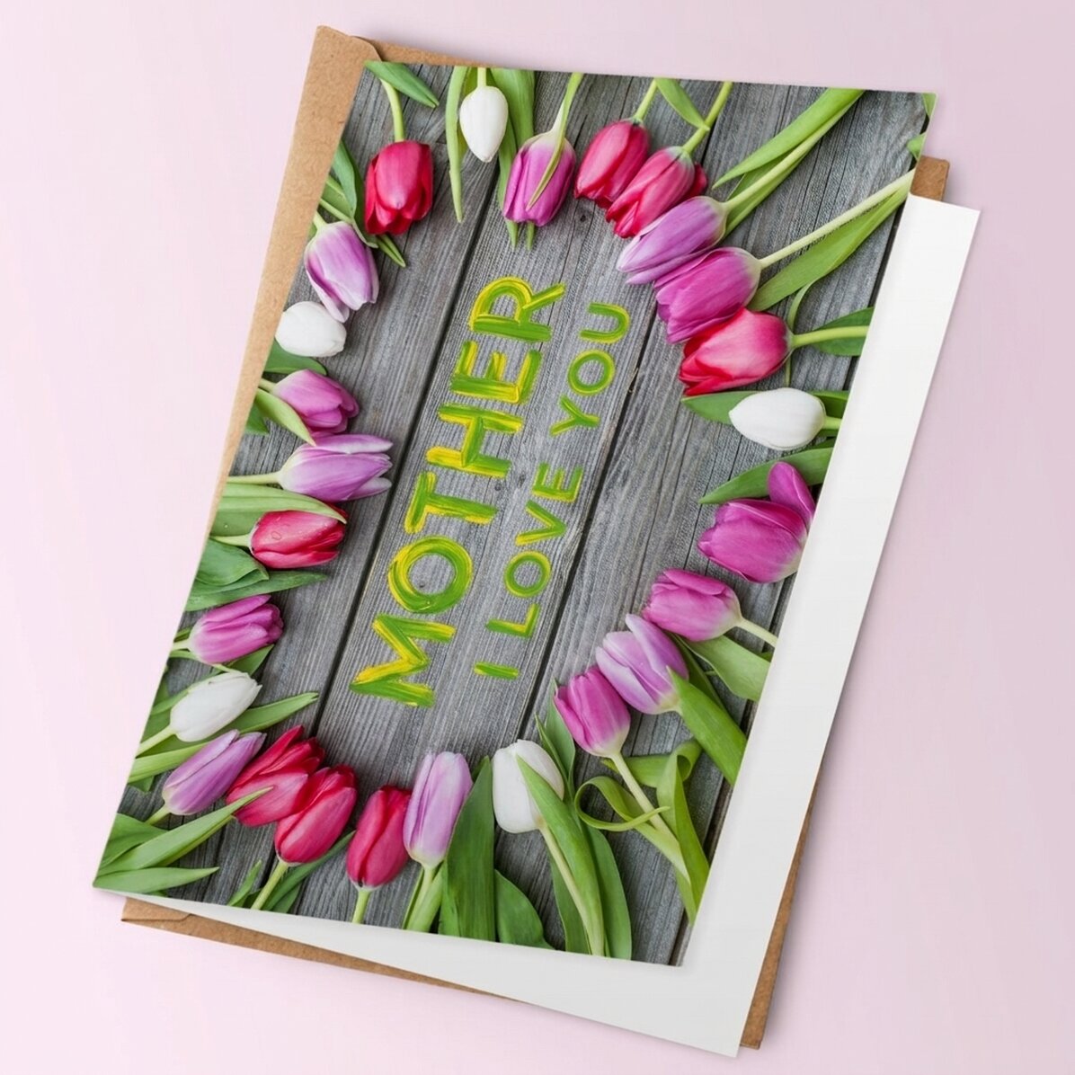 Personalizované přání s jarními květinami – tulipány