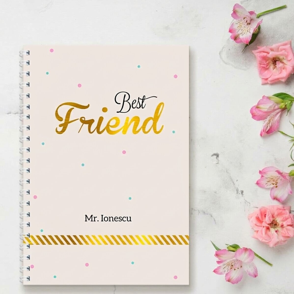 Personalizovaný zápisník – Best Friend, Gold