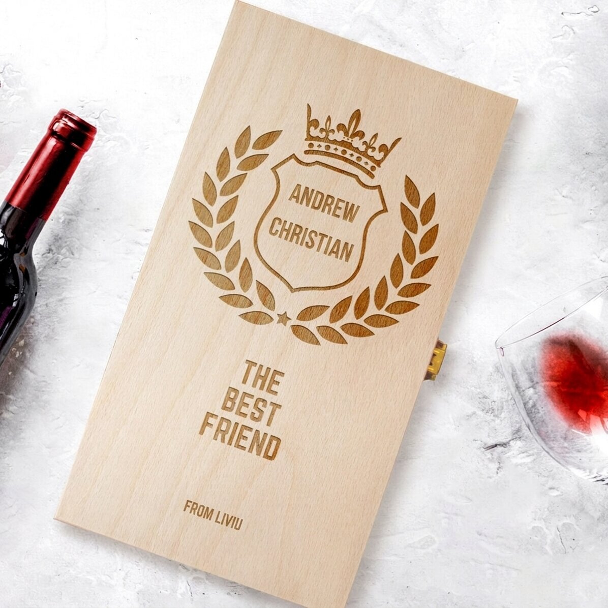 Personalizovaná krabička na víno pro dvě láhve – The Best