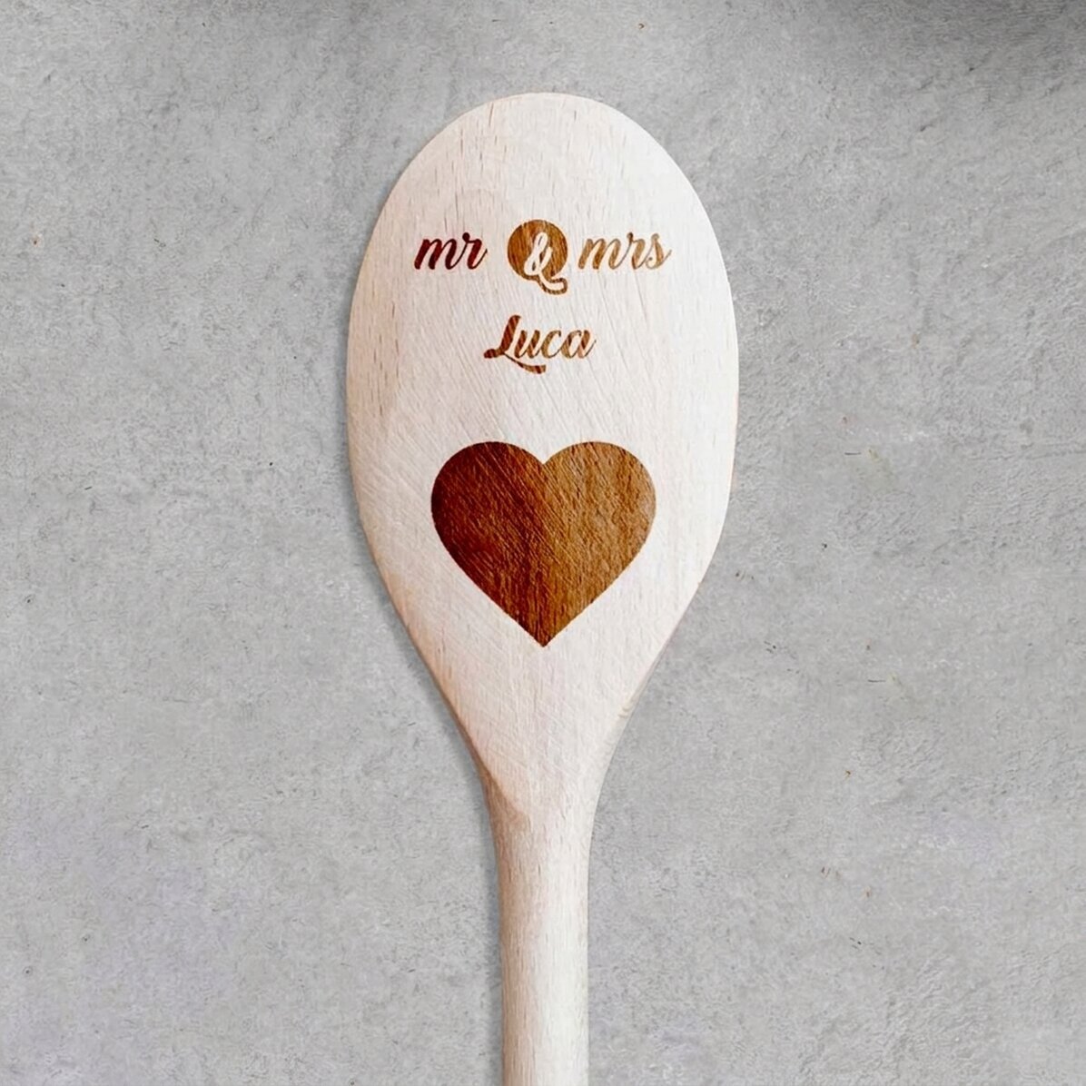 Dřevěná lžíce s osobním nápisem – Mr & Mrs
