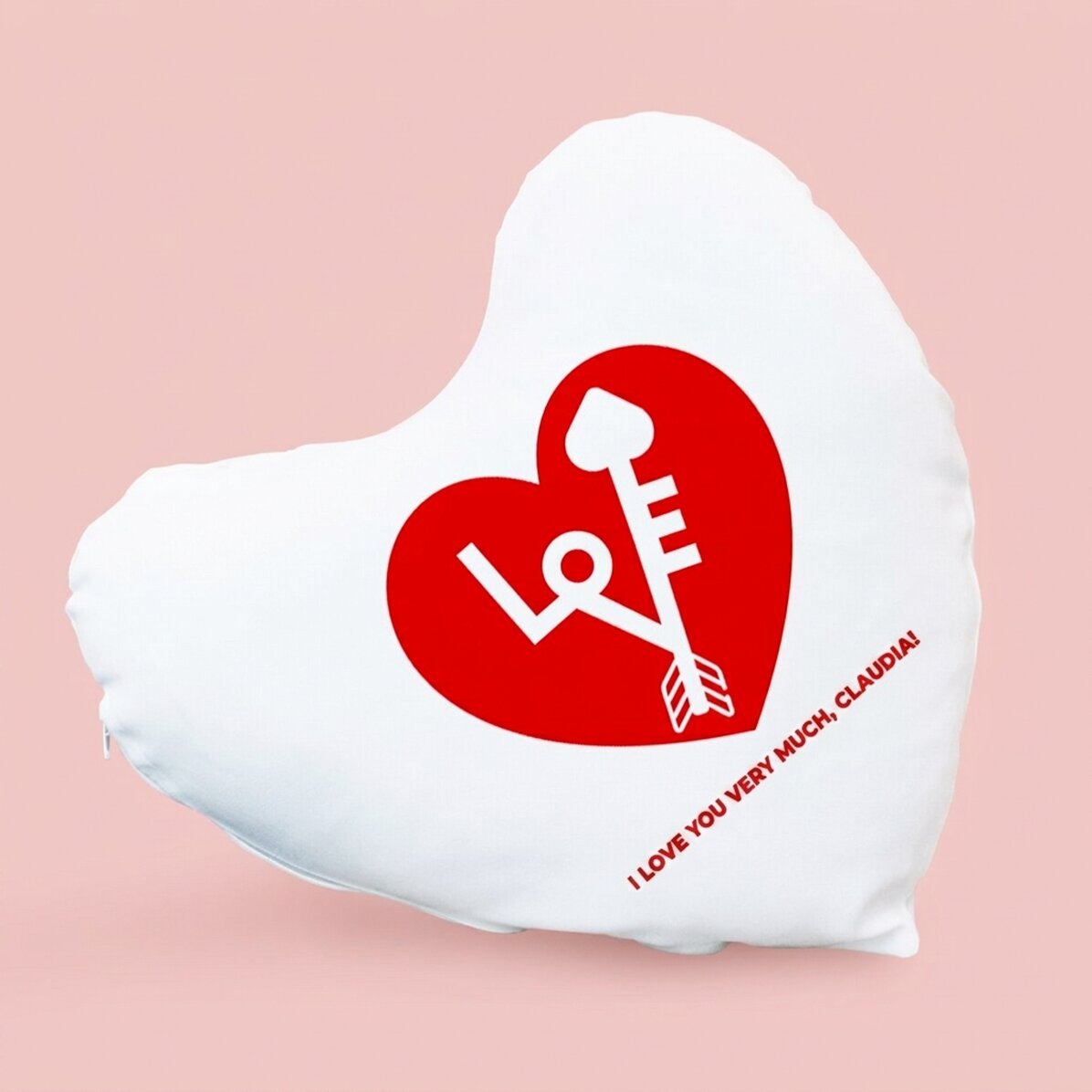 Personalizovaný polštář ve tvaru srdce – #love