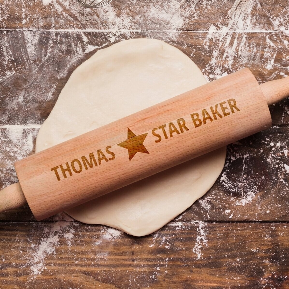 Dřevěná lopatka na pečení s vlastním potiskem – Star Baker