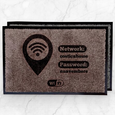Vlastní vstupní rohož do interiéru – Wi-Fi zóna