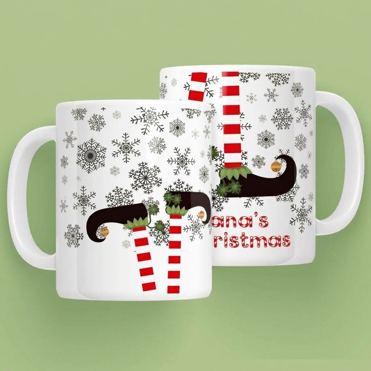 Personalizovaný hrnek Elf s nápisem – vánoční motiv