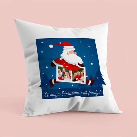 Personalizovaný polštář se dvěma fotografiemi a textem – Santa Claus