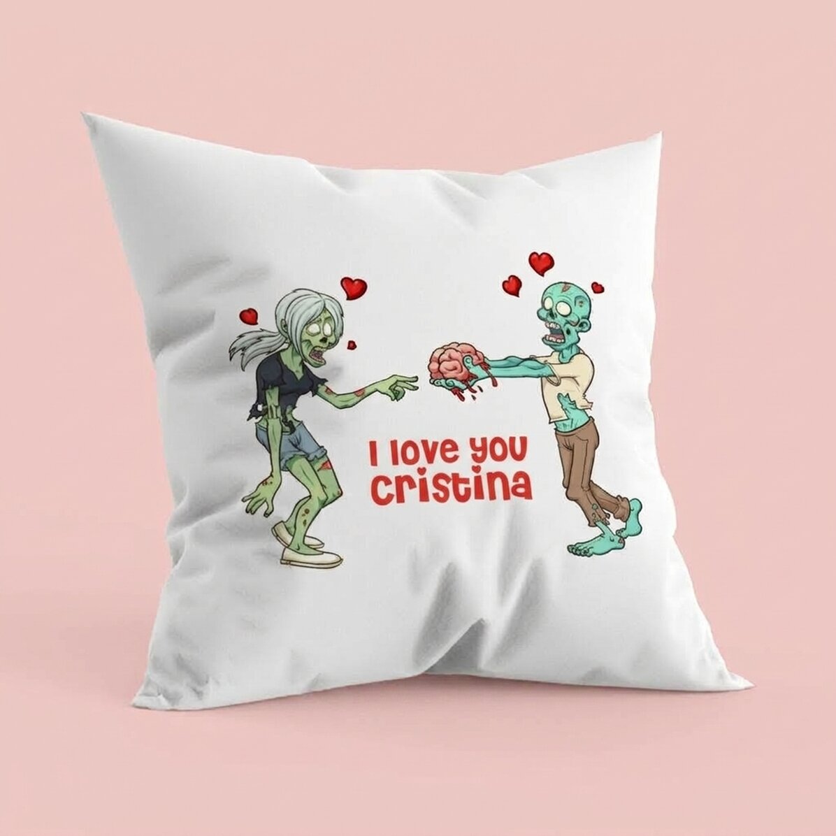 Personalizovaný polštář s nápisem – Zombie Love
