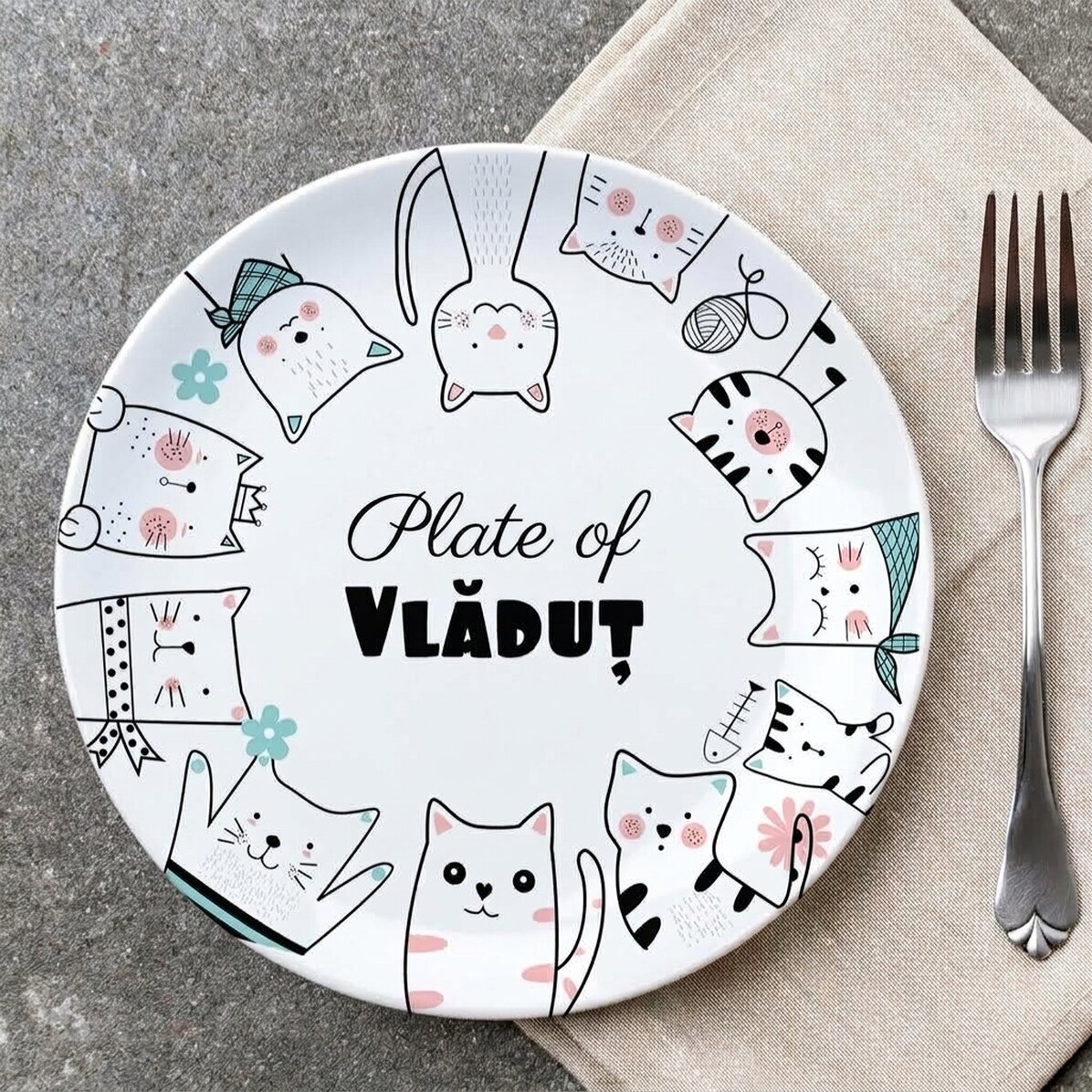 Talíř s vlastním textem – Cartoons