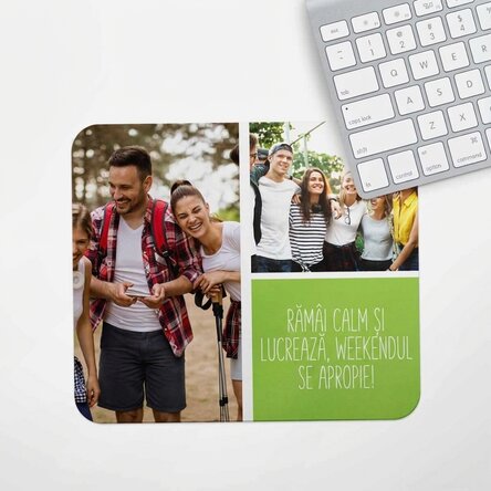 Personalizovaná podložka pod myš se dvěma fotografiemi a textem