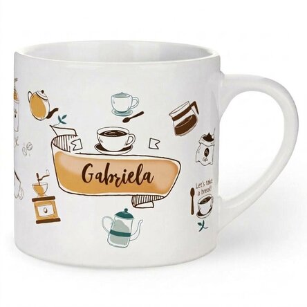 Personalizovaná šálka na espresso s nápisem – Life begins after coffee