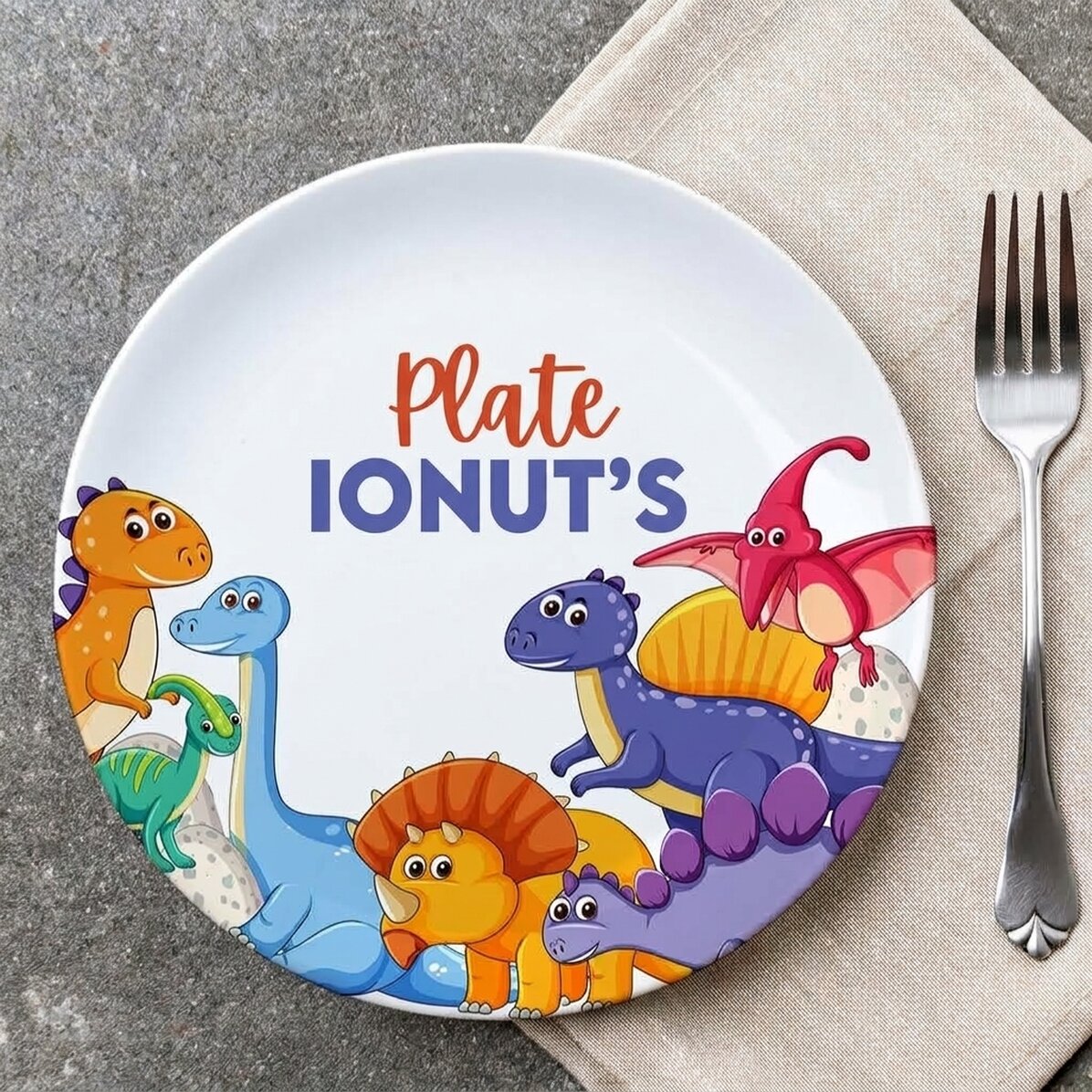 Talíř s vlastním textem – Dinosaury