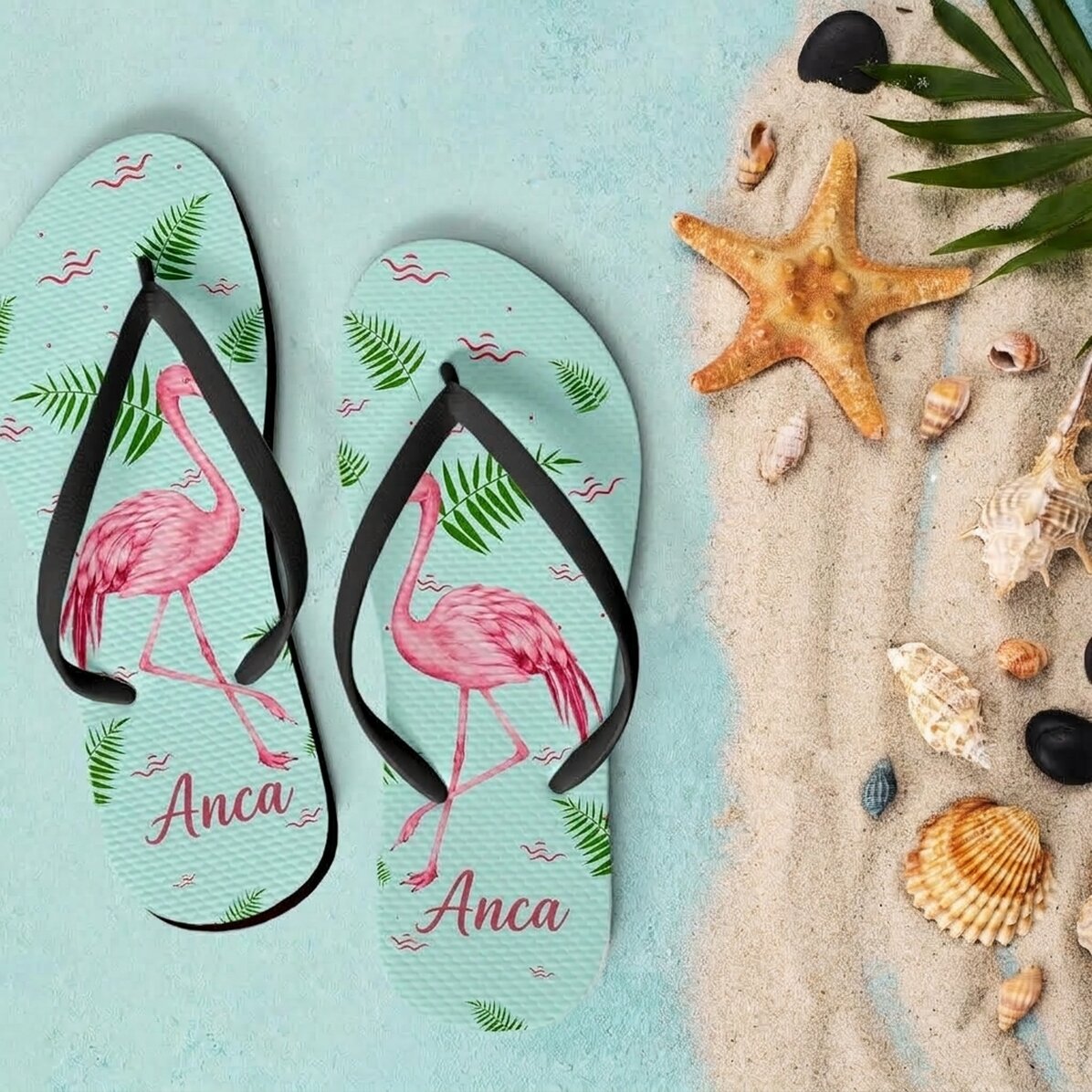 Dětské žabky s vlastním textem – Flamingo
