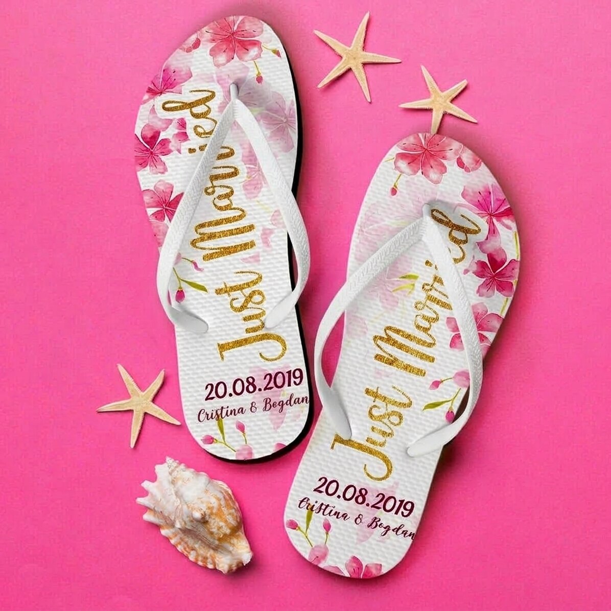 Personalizované žabky s nápisem – Just Married