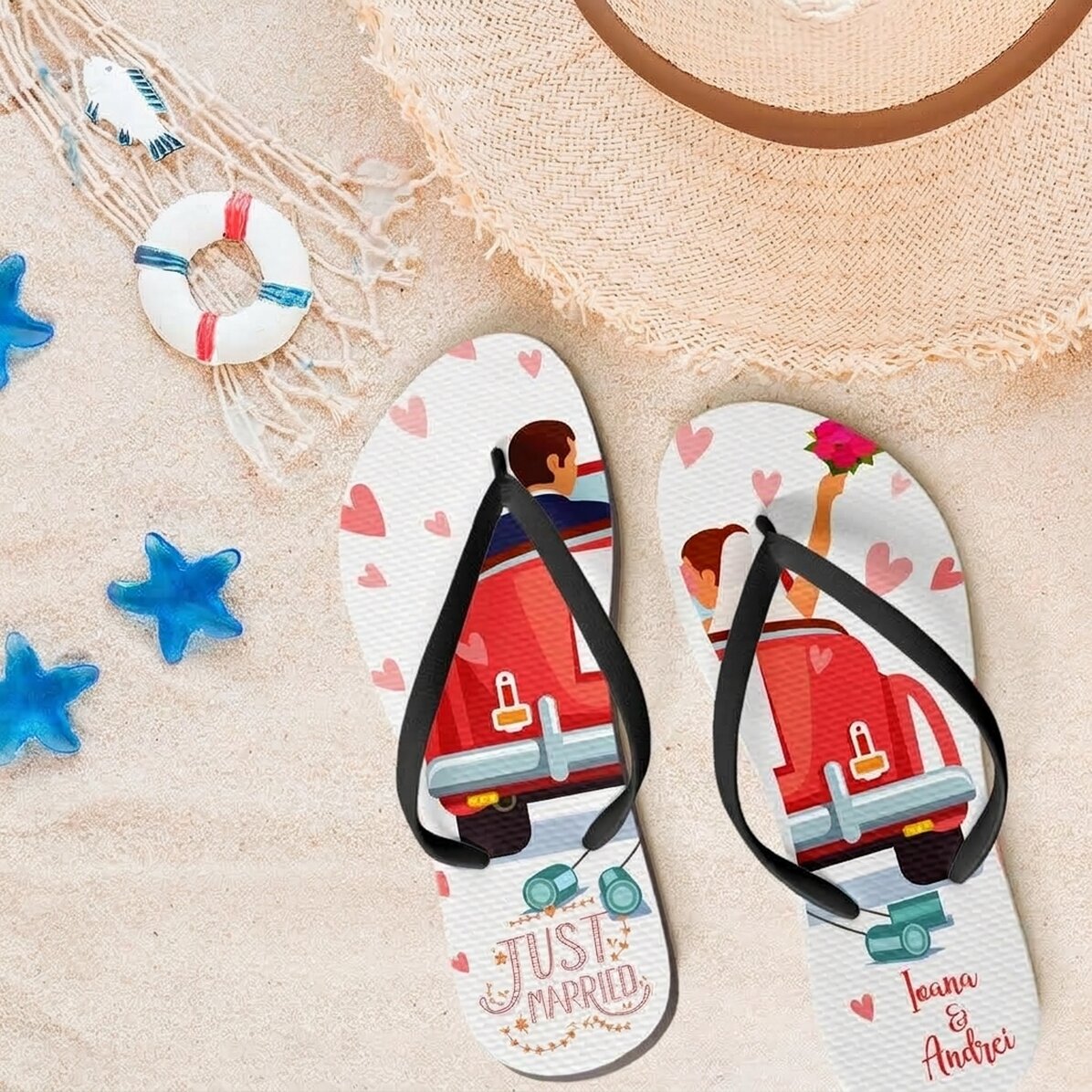 Personalizované žabky s nápisem – Honeymoon