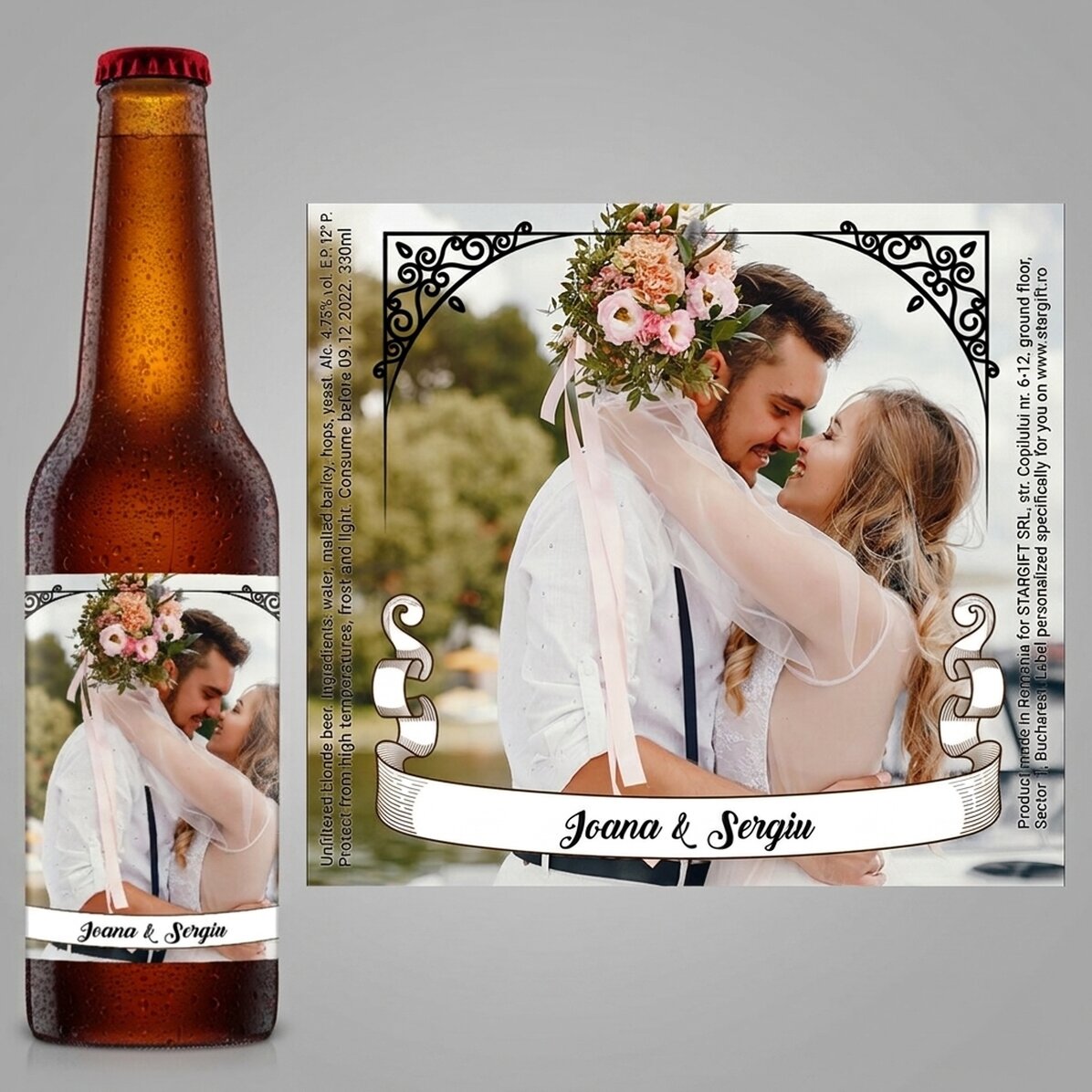 Pivo s vlastní fotografií a textem