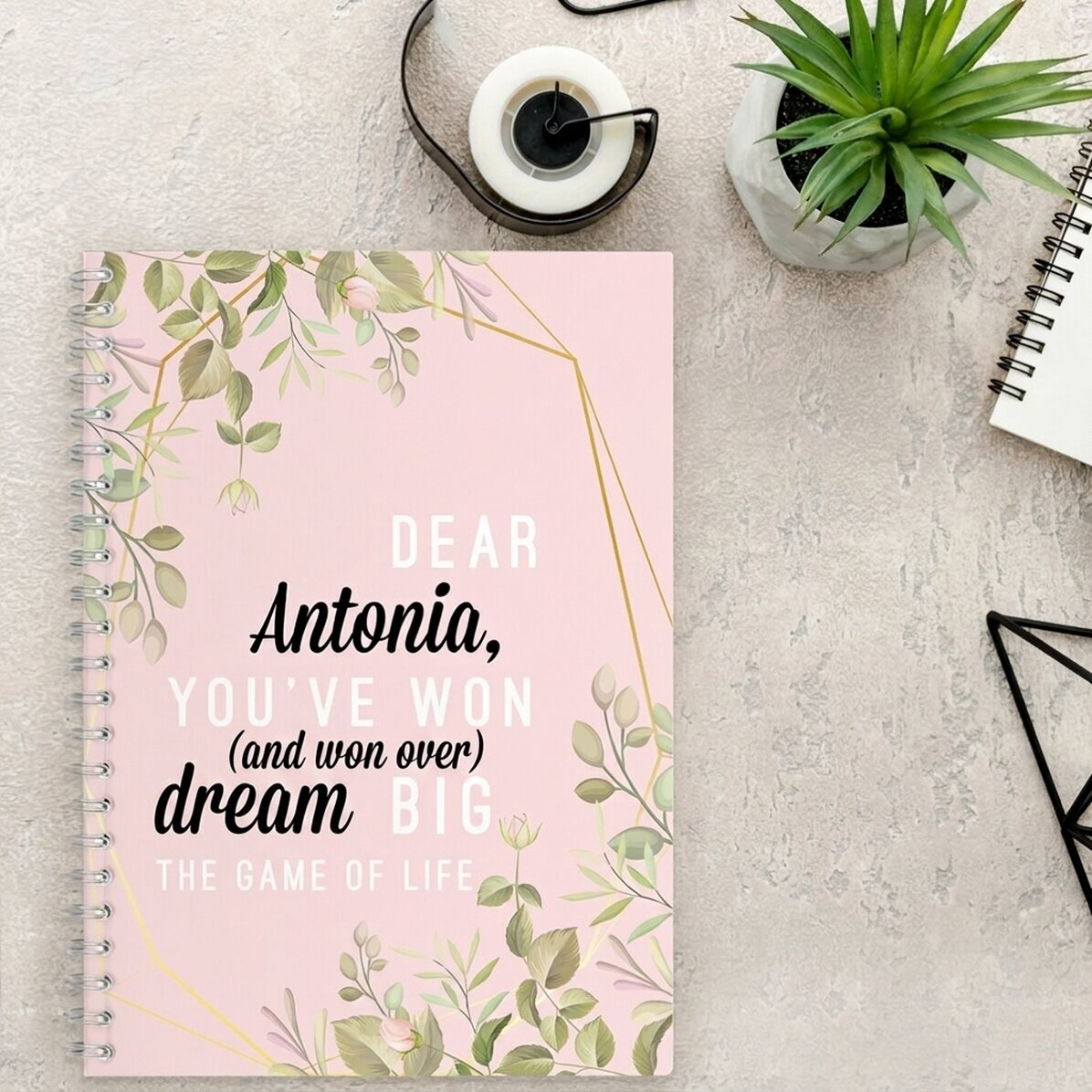 Zápisník s květinovým motivem na míru „Dear Antonia“