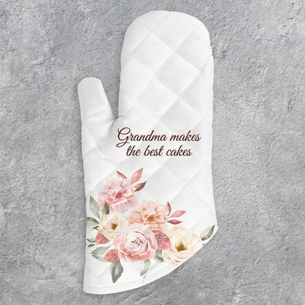 Kuchyňská rukavice s vlastním textem – Grandma's cakes