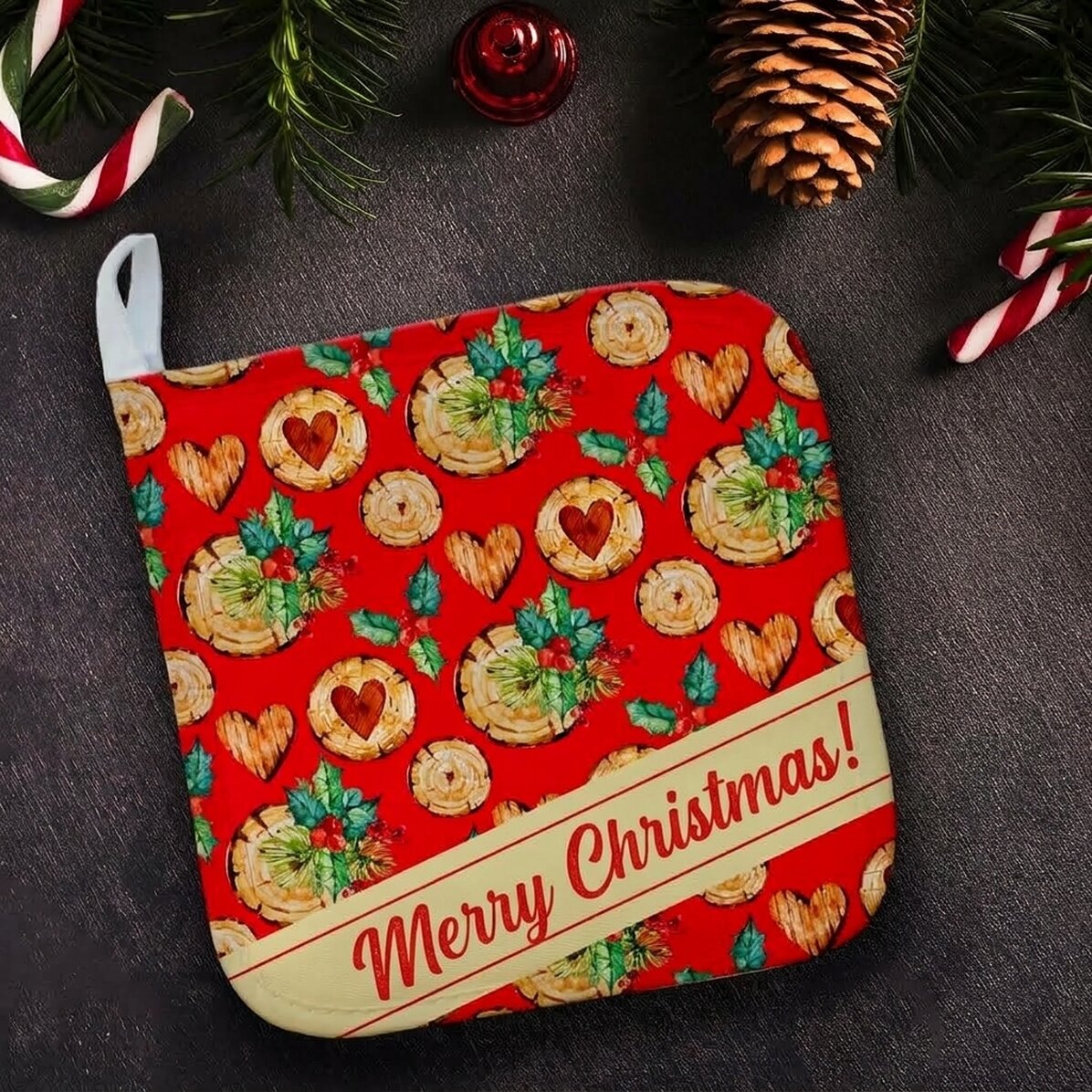 Personalizovaný podstavec pod horký hrnec s nápisem – Mistletoe