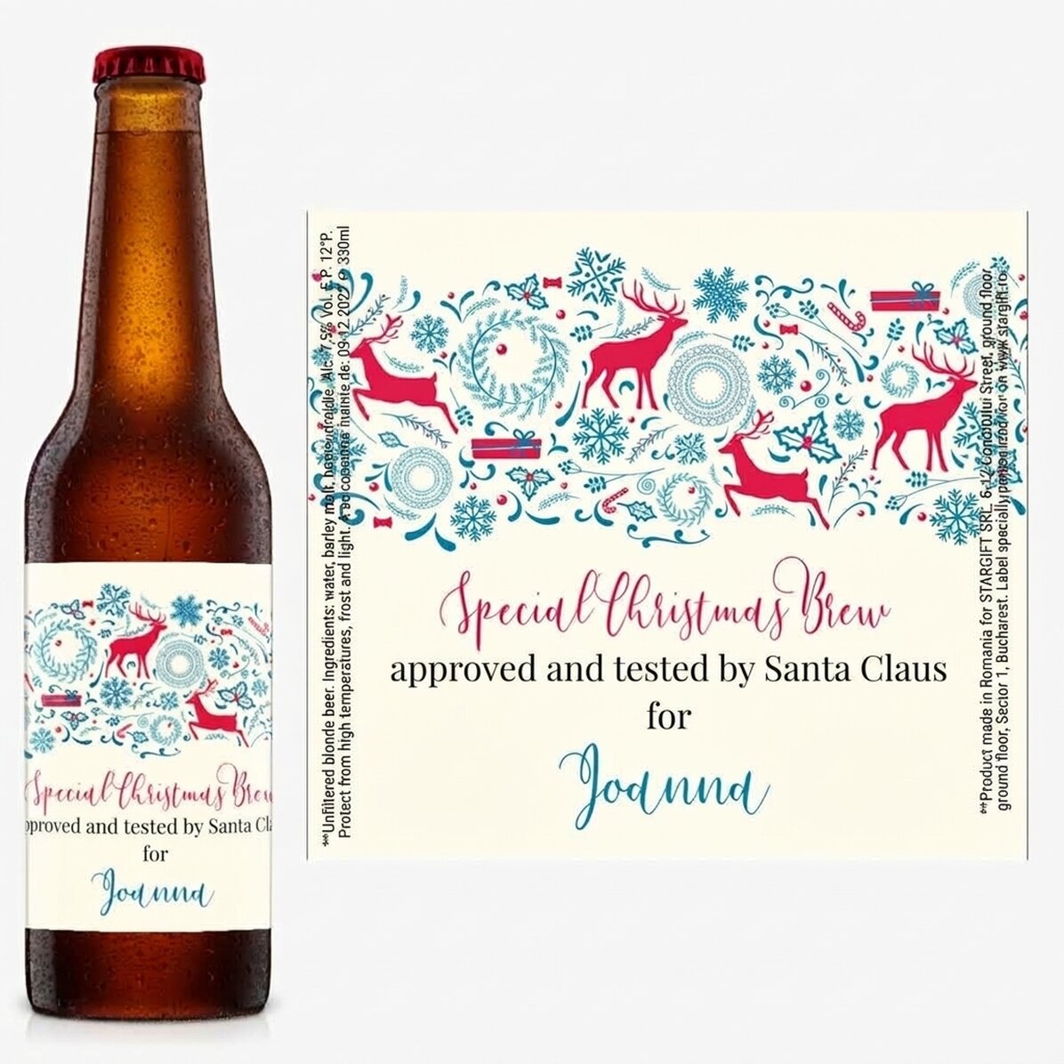 Pivo s vlastním textem – Reindeer