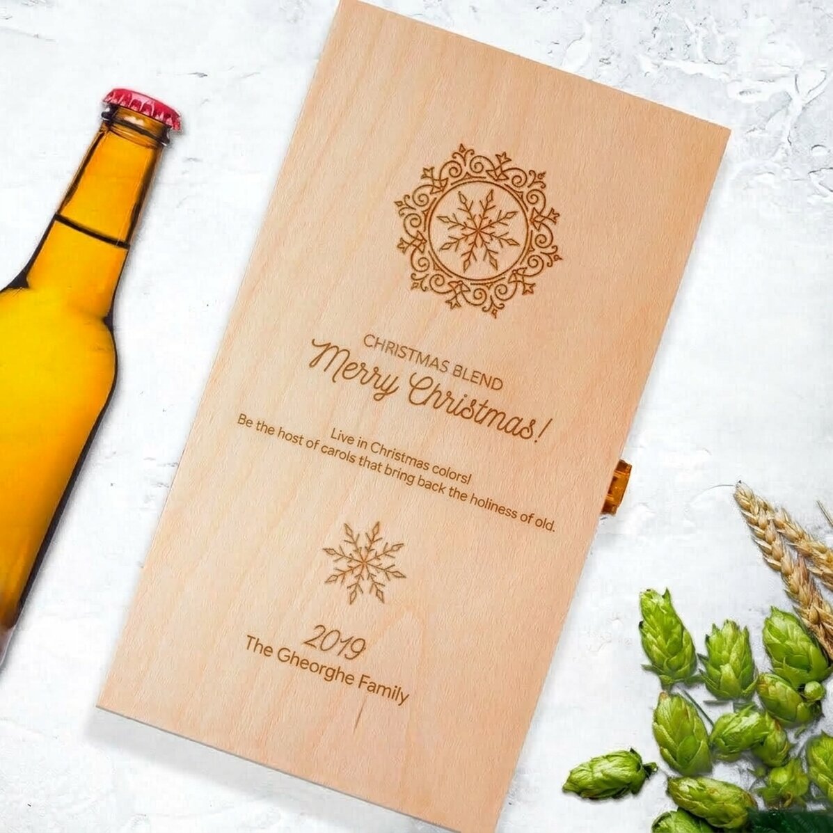 Personalizovaná krabička na tři láhve piva – Christmas Blend
