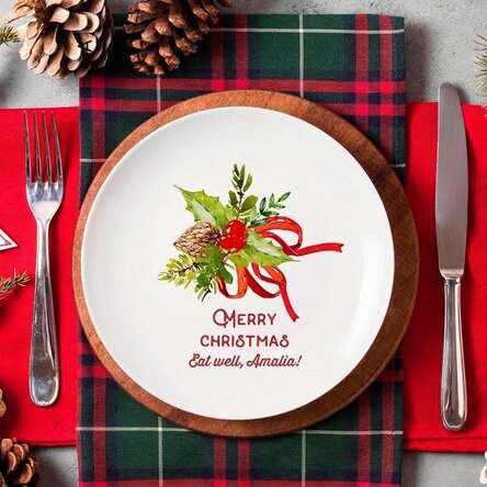 Talíř s vlastním textem – Merry Christmas