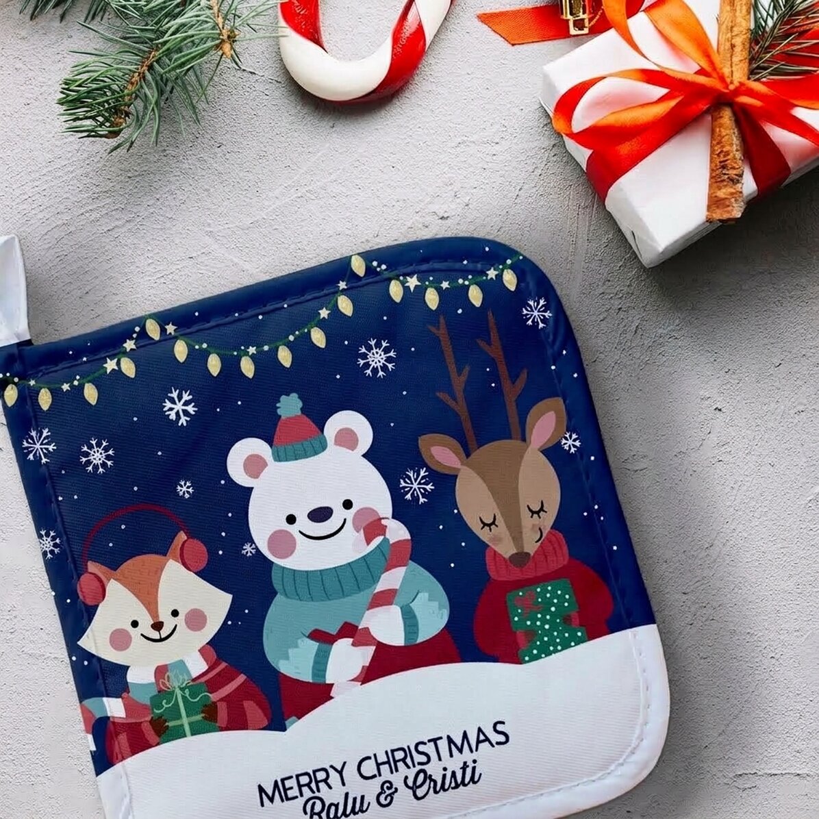 Personalizovaný podstavec pod horký hrnec s nápisem – Christmas Night