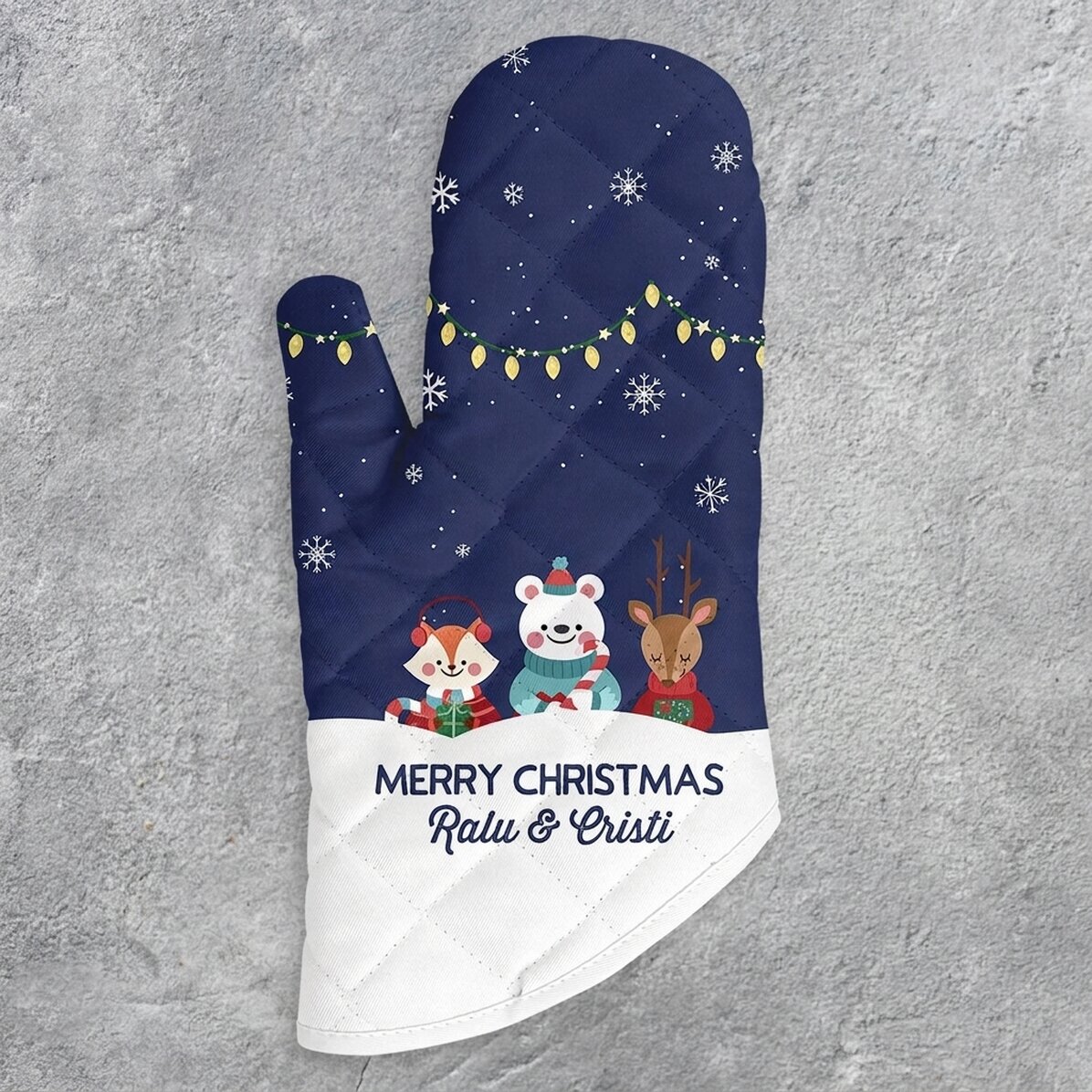 Kuchyňská rukavice s vlastním textem – Christmas Night