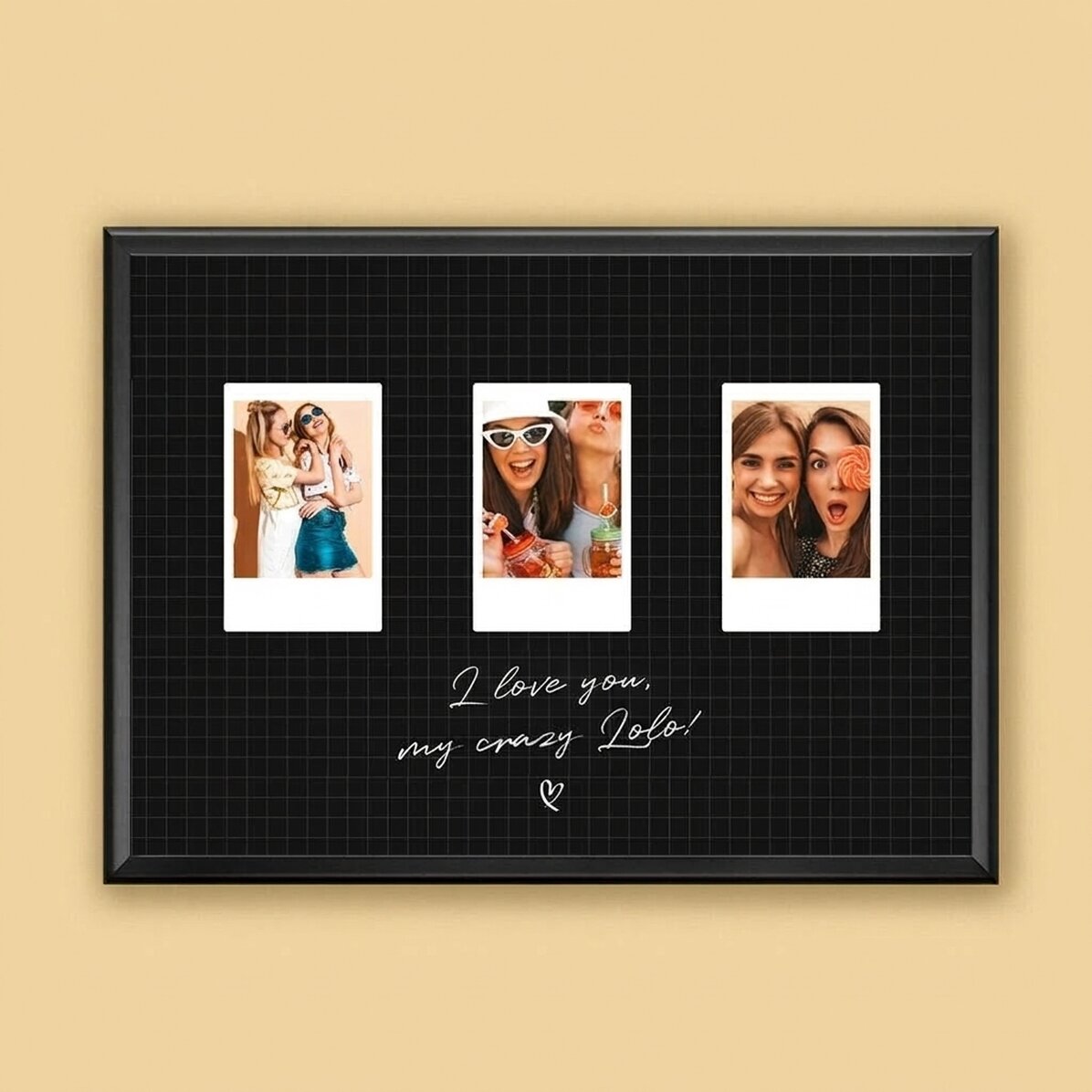 Personalizovaný obraz s textem a 3 fotografiemi ve formátu Polaroid – Nejlepší přátelé