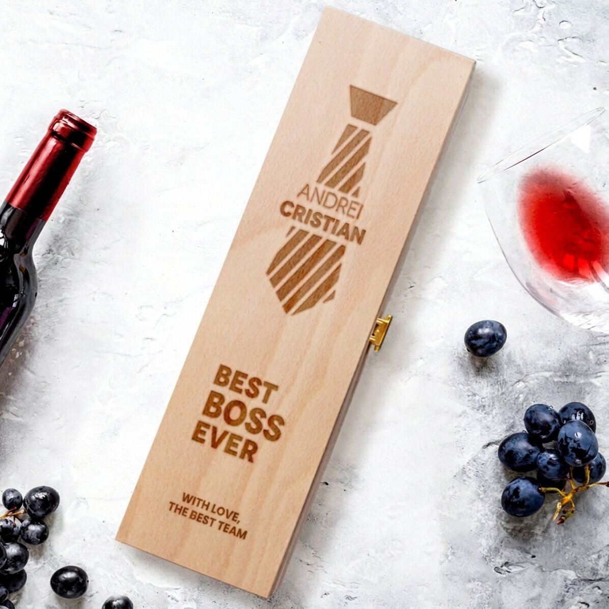 Personalizovaná krabička na víno – Best Boss Ever 2