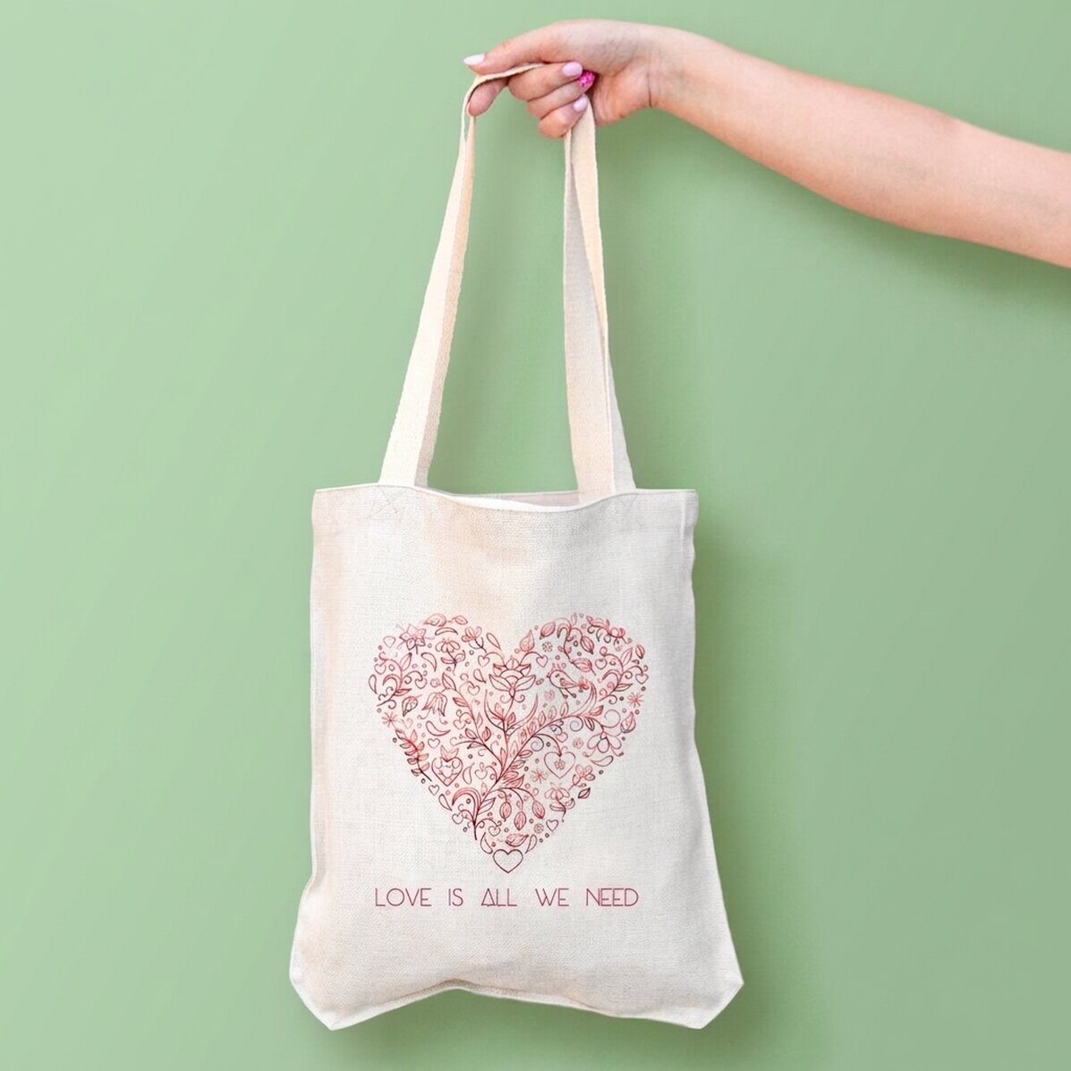 Taška s vlastním nápisem – Love is all we need
