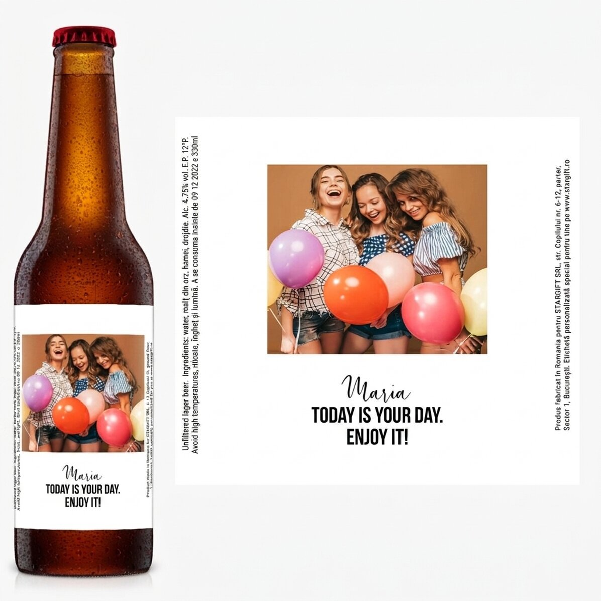 Pivo s vlastním textem a fotografií – Štěstí