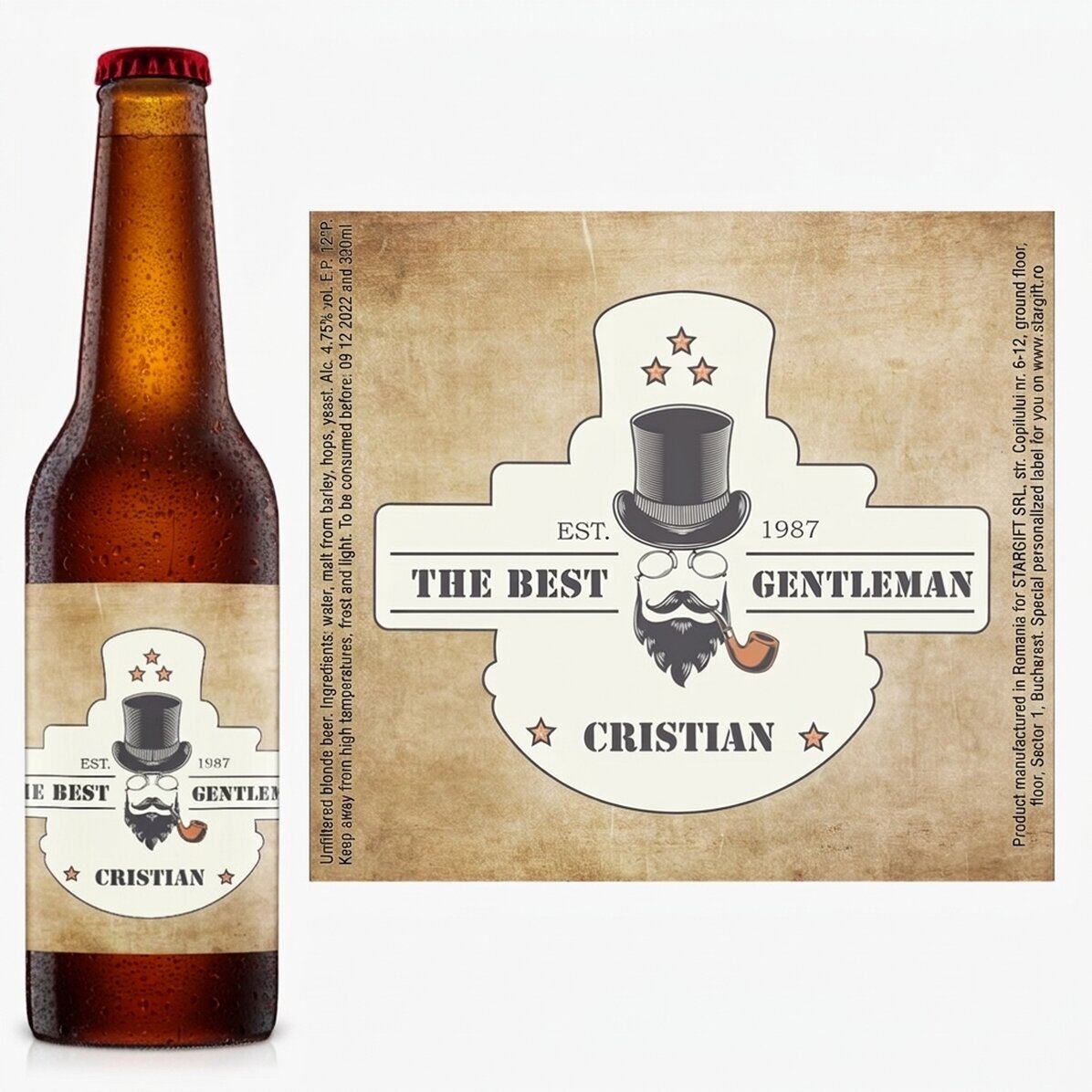 Pivo s vlastním textem – Gentleman