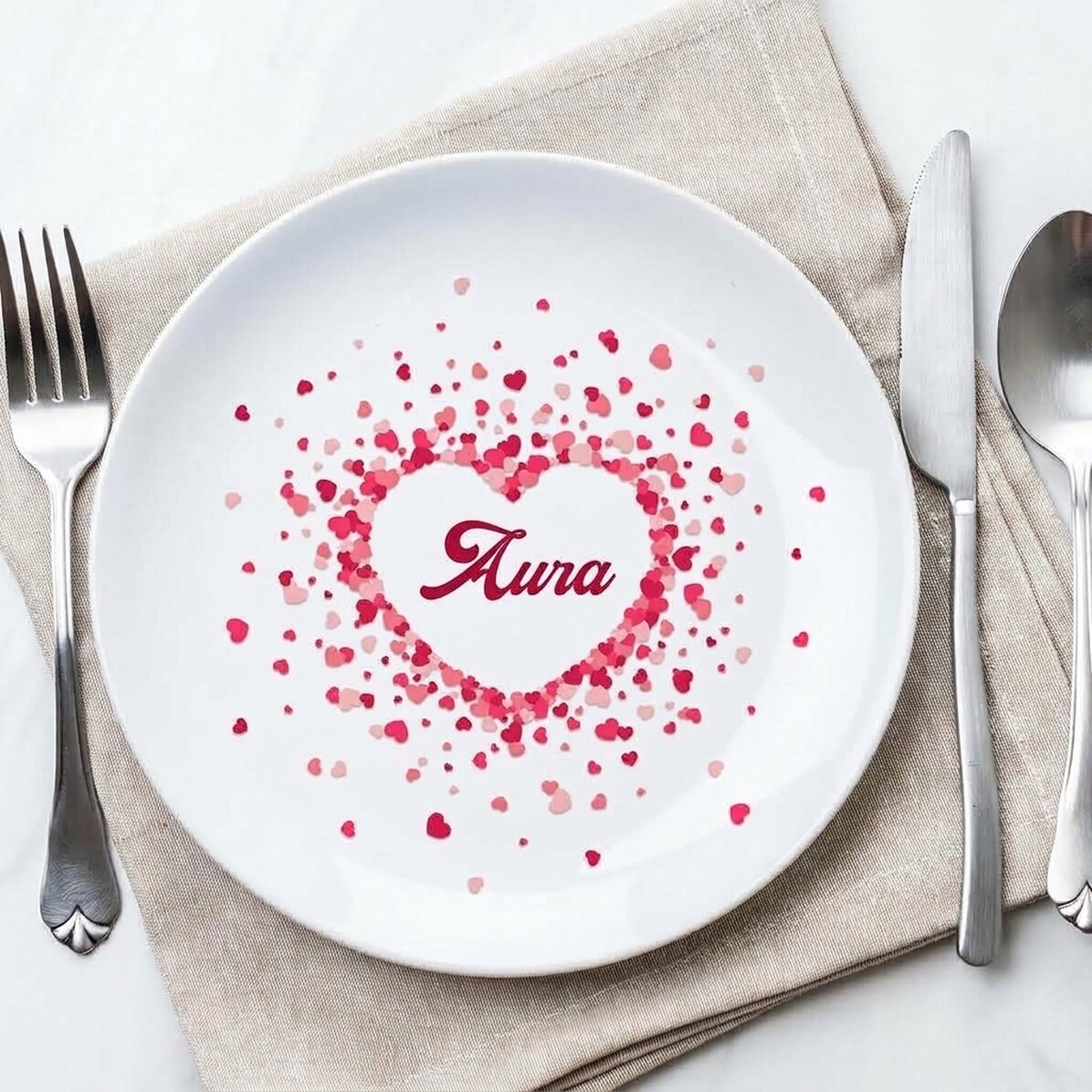 Talíř s vlastním textem – Sparkle of hearts