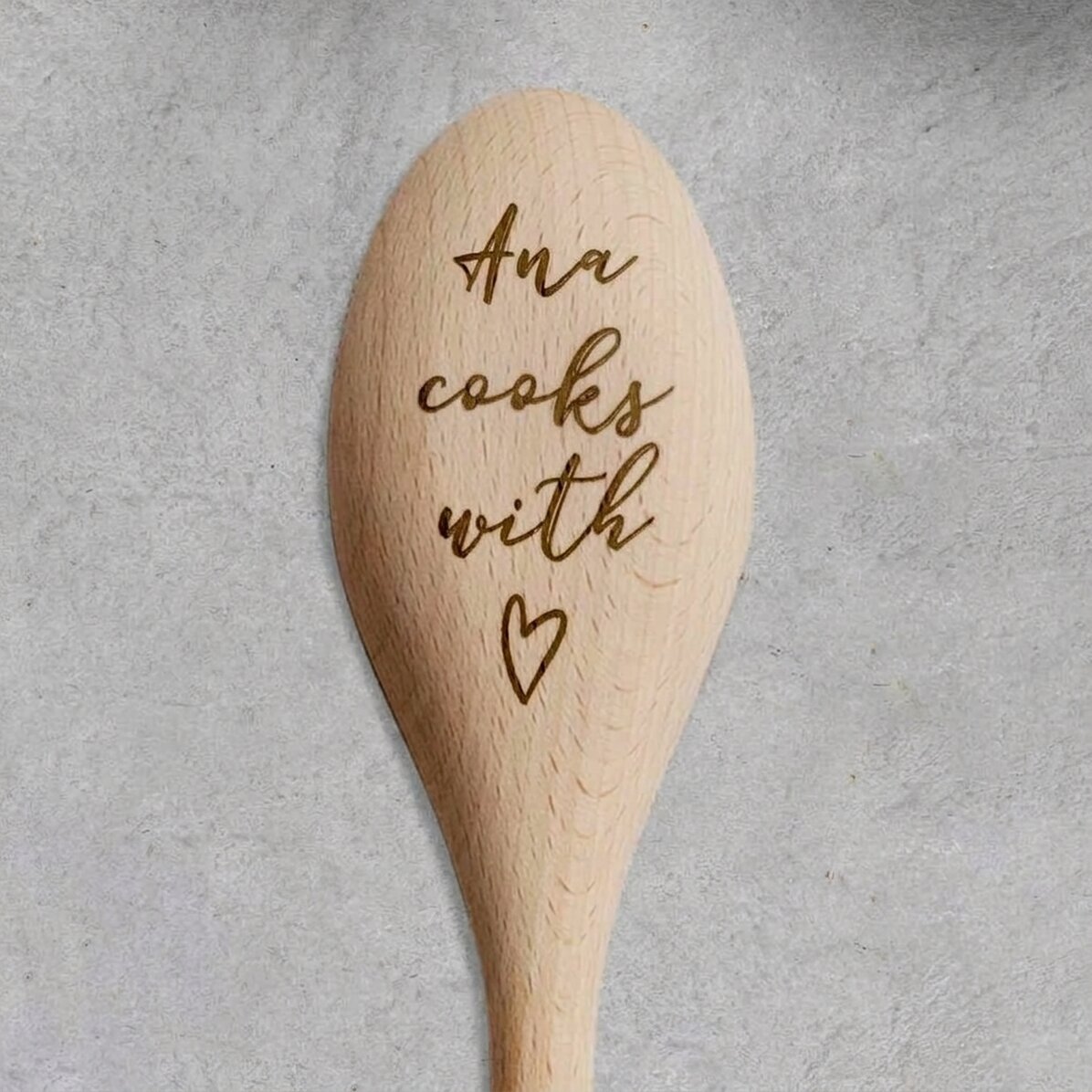 Dřevěná lžíce s osobním věnováním – Cook with love