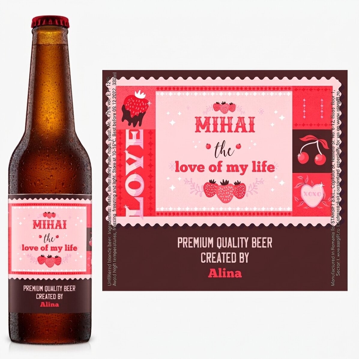 Pivo s vlastním textem – Valentýn