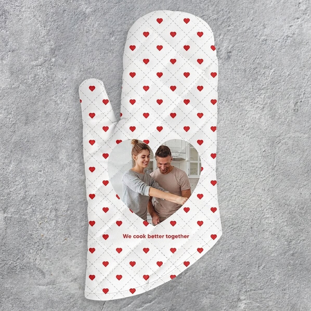 Kuchyňská rukavice s vlastním textem – Vaříme společně