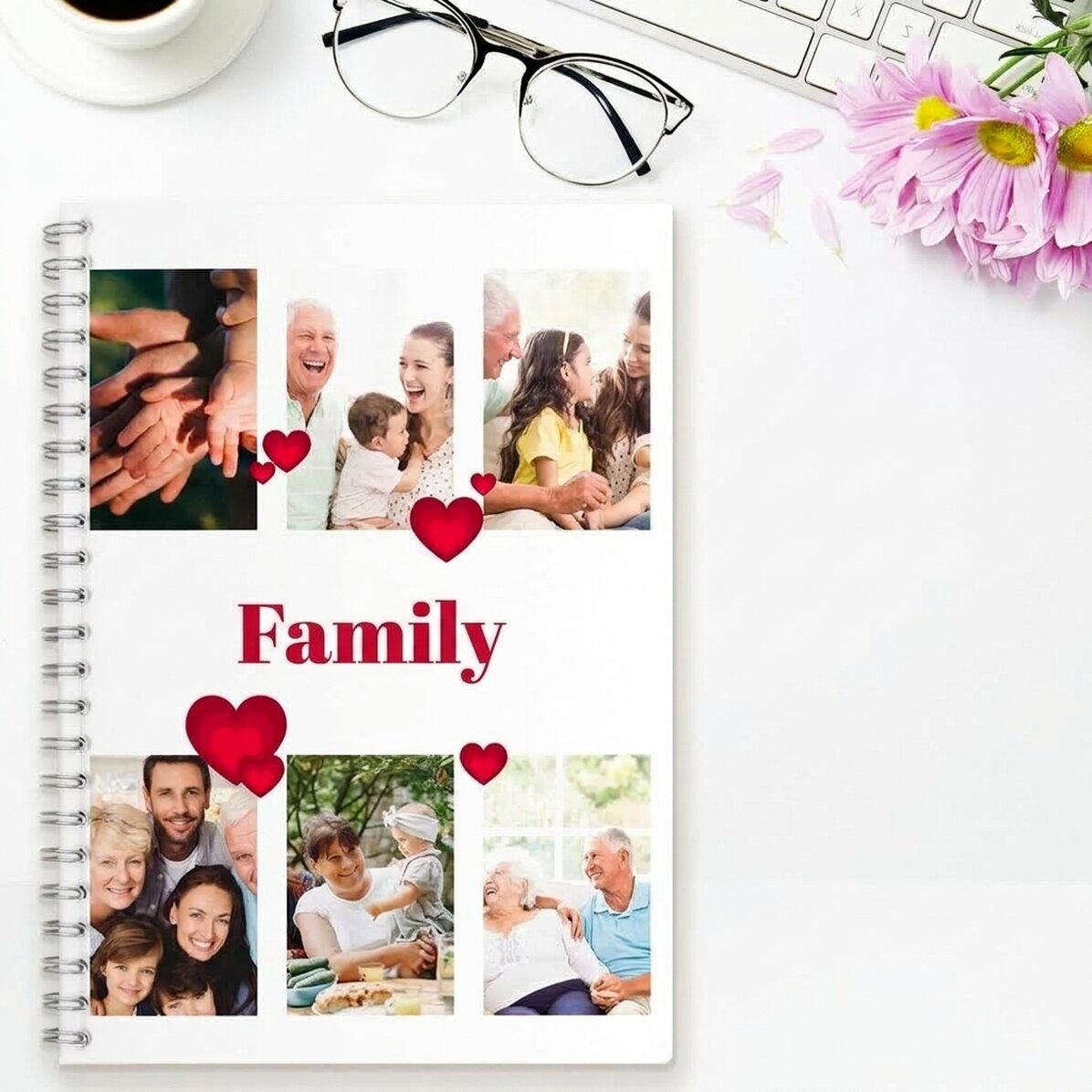 Personalizovaný zápisník se 6 fotografiemi a textem – Rodina