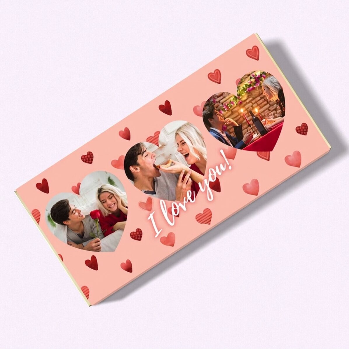Čokoláda s 3 fotografiemi na míru – I Love you!