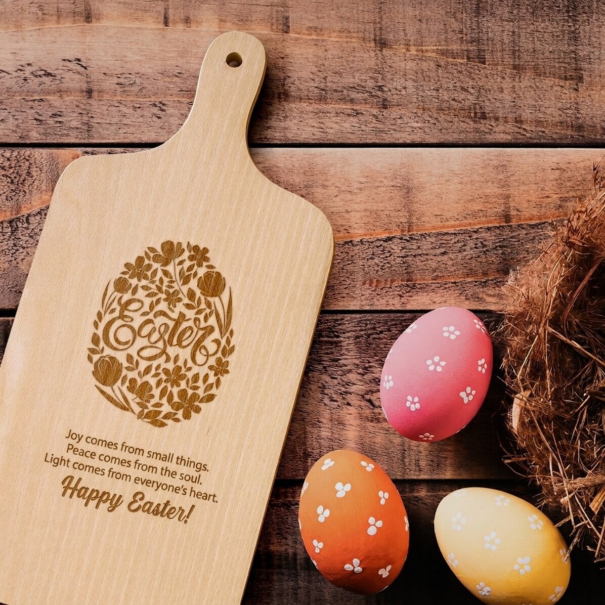 Customised chopping board - Happy Easter!