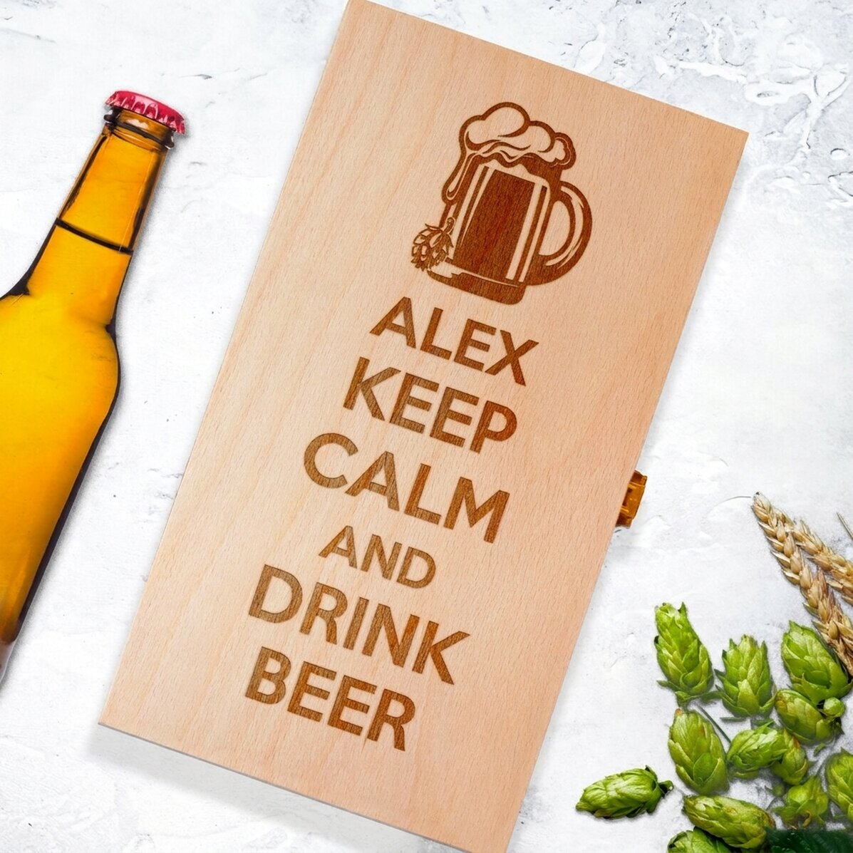 Personalizovaná krabička na tři lahve piva – Keep Calm and Drink Beer