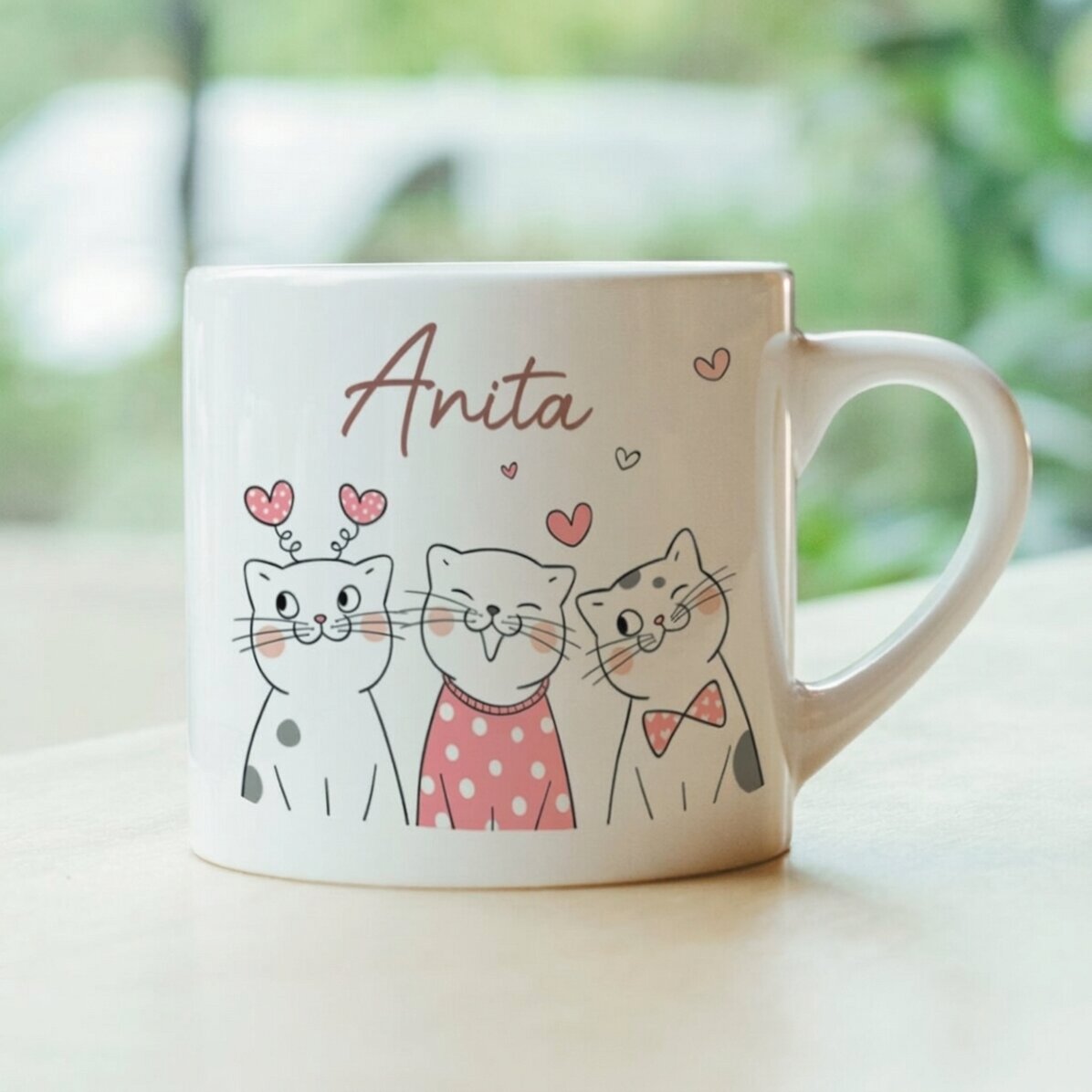 Personalizovaný hrnek pro děti s nápisem – Playful Cats