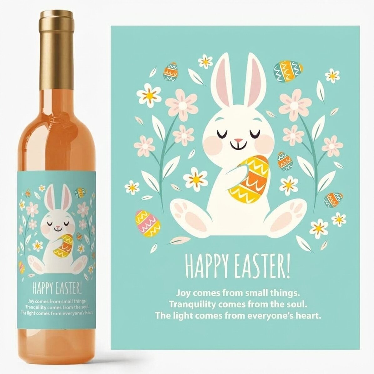Víno s vlastním textem – Happy Bunny