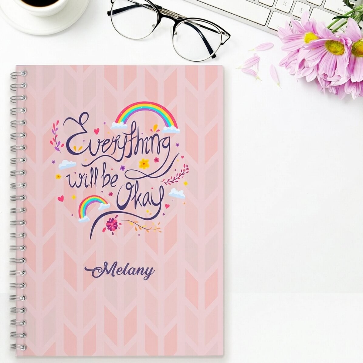 Zápisník s vlastním textem – Everything will be okay