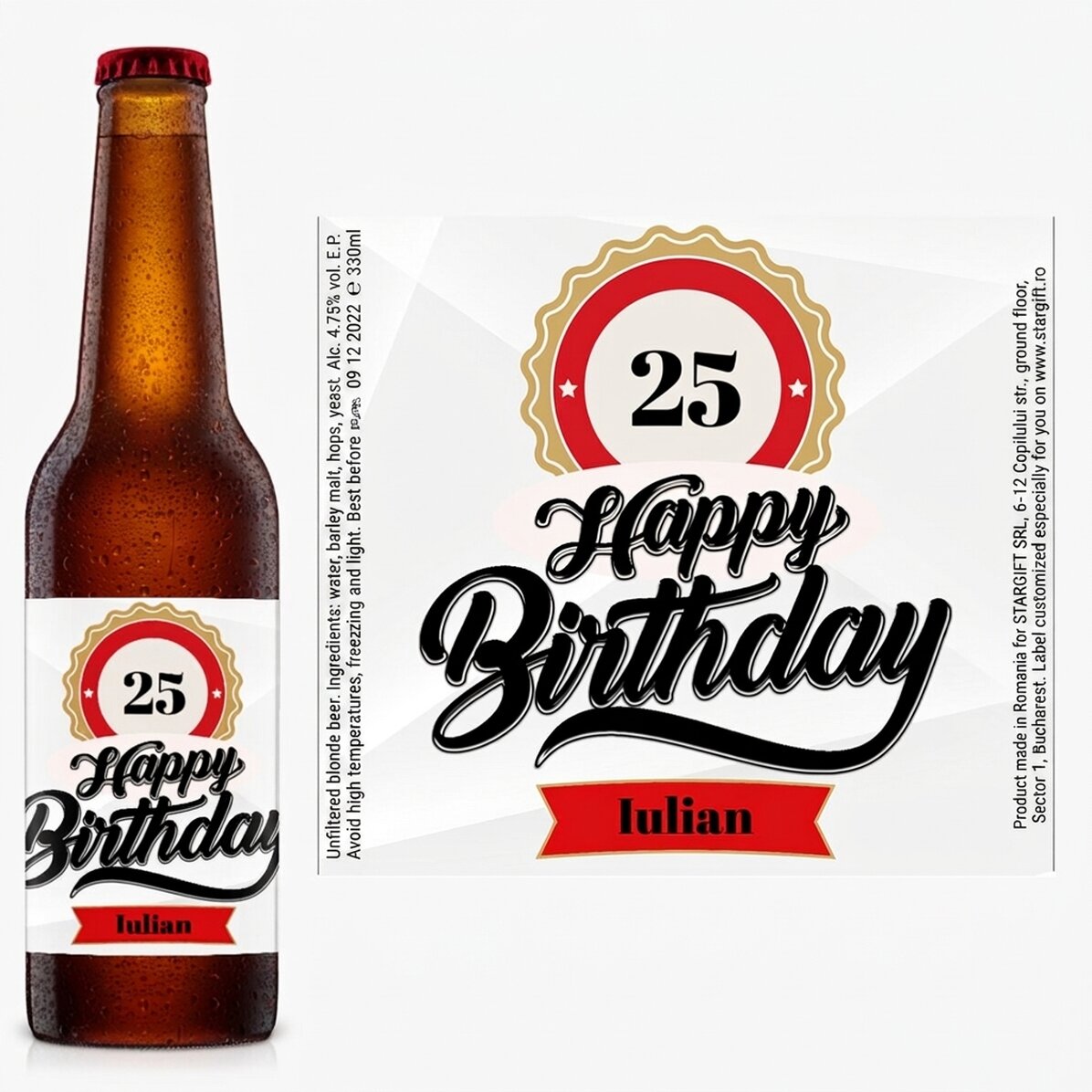 Pivo s vlastním nápisem – Happy birthday!