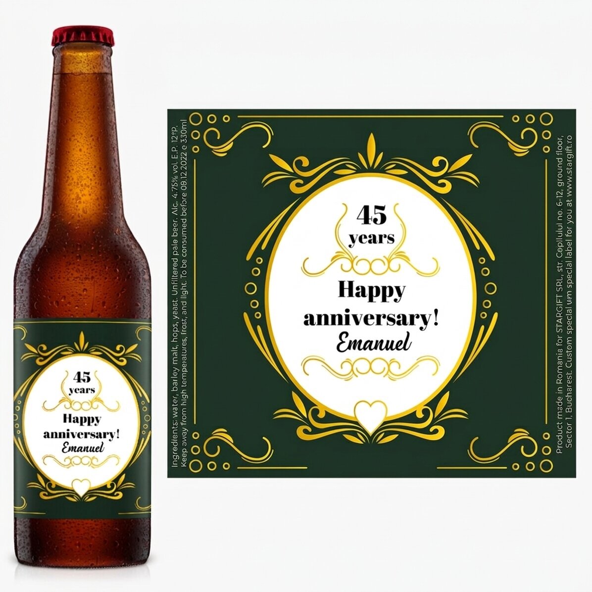 Pivo s vlastním nápisem – Happy anniversary!