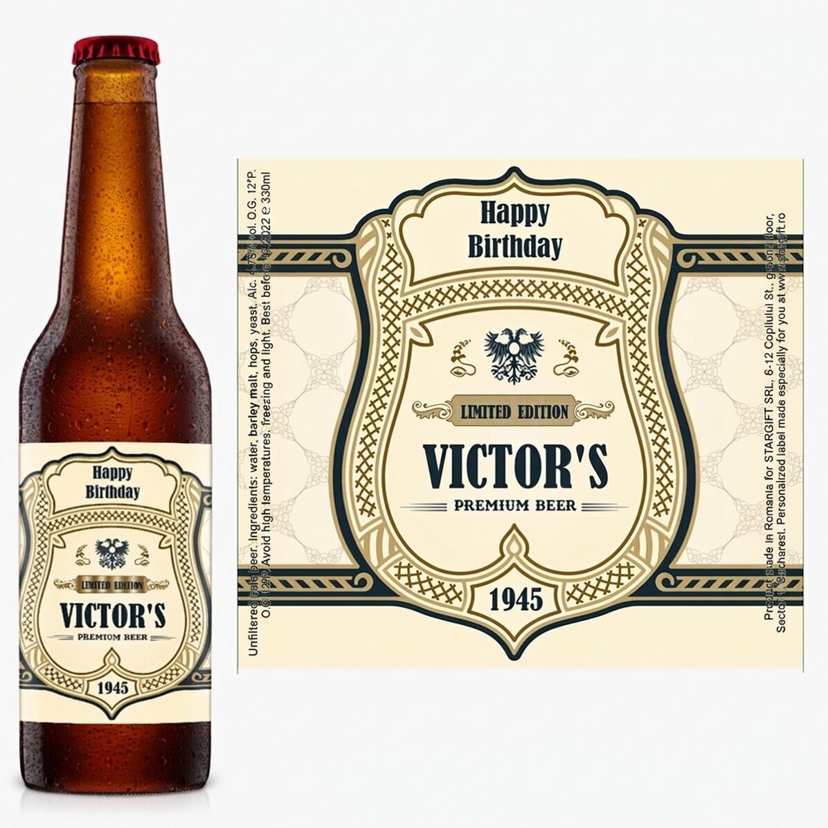 Pivo s vlastním textem – Blazon