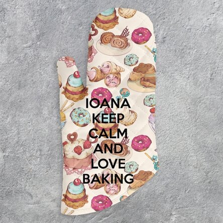 Personalised oven glove with text - Keep Calm