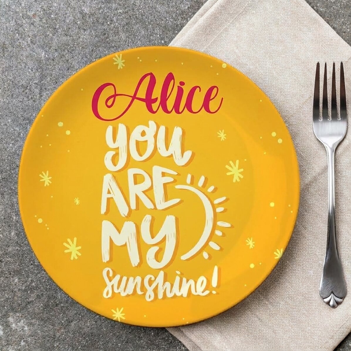 Talíř s osobním nápisem – You are my sunshine